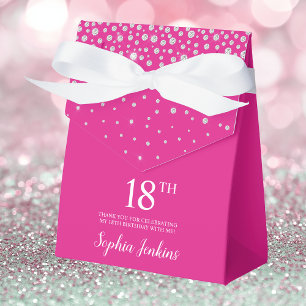 18. Geburtstag Hot Pink Glitzernde Dankeschön Geschenkschachtel