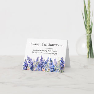 18. Geburtstag Juli Geburtstag Blume Larkspur Karte
