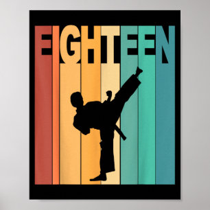 18. Geburtstag Karate Taekwondo Thema 18 Jahre alt Poster