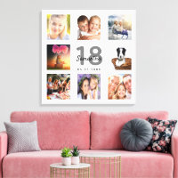 18. Geburtstag kundenspezifische Foto Collage Whit