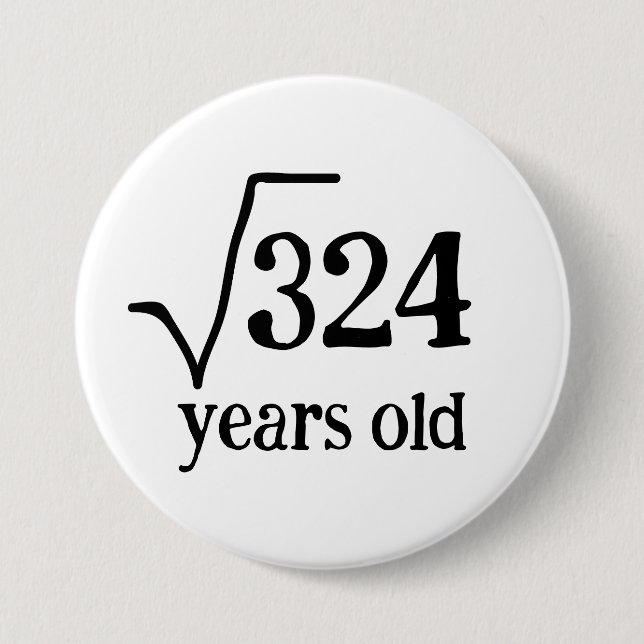 18. Geburtstag lustige achtzehnte Mathematik Quadr Button (Vorderseite)