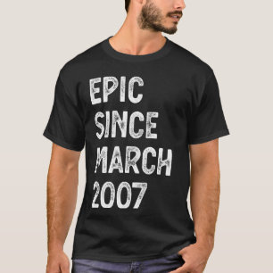18. Geburtstag Männer Frauen Episch seit März 2007 T-Shirt