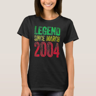 18. Geburtstag März Geborenes T-Shirt 18 Jahre Leg