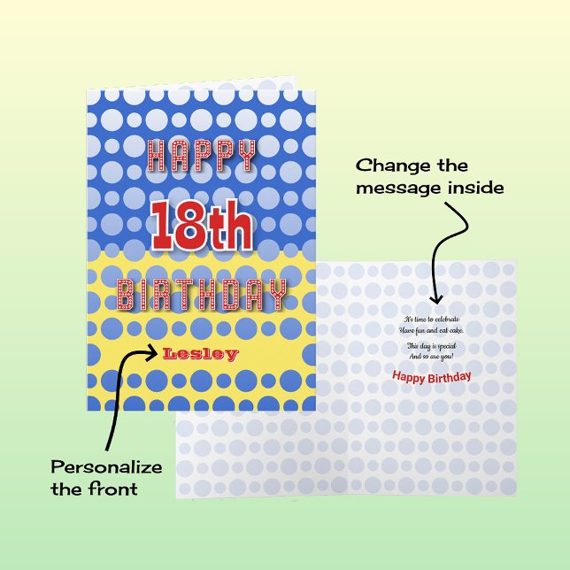 18. Geburtstag Namenskurbelmuster hinzufügen Karte (Von Creator hochgeladen)