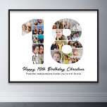 18. Geburtstag Nummer 18 Foto Collage Picture Poster<br><div class="desc">Mark achtzehn Jahre wunderbare Erinnerungen und Abenteuer mit dieser faszinierenden 18. Geburtstagsnummer Foto Collage. Diese anpassbare Vorlage ist die perfekte Mischung aus Kreativität und Stimmung, die es Ihnen ermöglicht, ein wahrhaft unvergessliches Geschenk für den besonderen Tag Ihrer Lieben zu schaffen. Mit unserer sorgfältig gestalteten Collage-Vorlage Nr. 18 Foto erfassen Sie...</div>