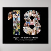 18. Geburtstag Nummer 18 Individuelle Fotocollage
