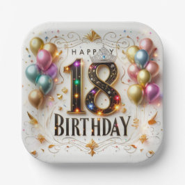 18. Geburtstag Pappteller