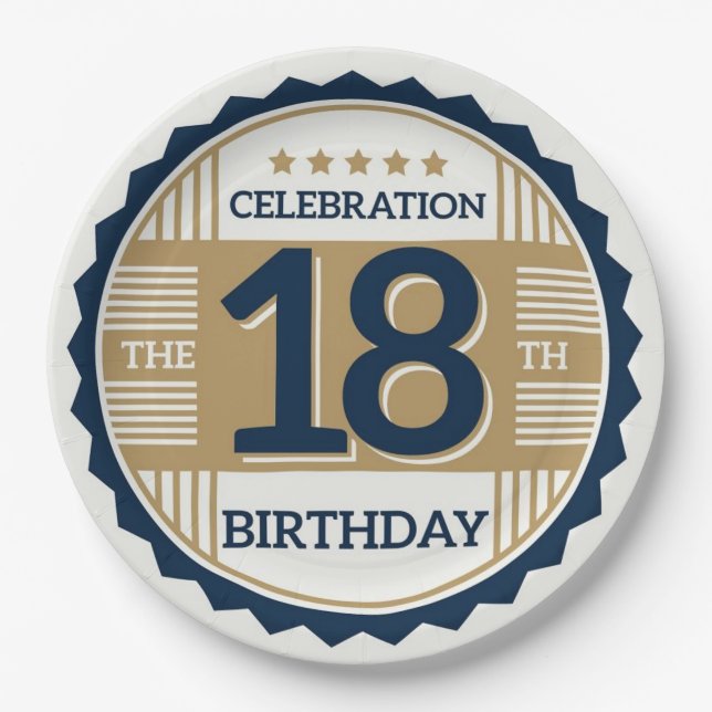 18. Geburtstag Pappteller (Vorderseite)