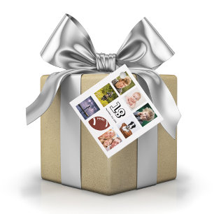 18. Geburtstag Party Foto Collage Junge Vielen Dan Geschenkanhänger