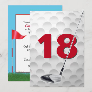18. Geburtstag Party Golf Thema Einladung