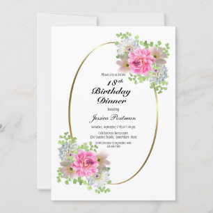 18. Geburtstag Pink Gold Party Einladung