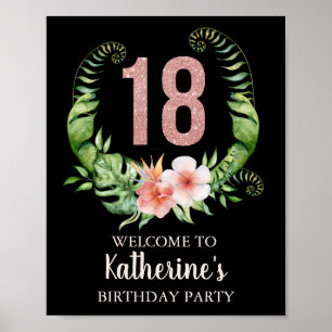 18. Geburtstag Pink Personalisiert Poster