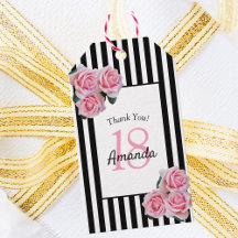 18. Geburtstag pinkfarbene Floralfarben Rose schwa