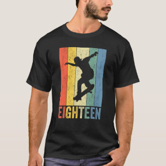 18. Geburtstag Retro Skateboard Skater Boys Mens 1 T-Shirt