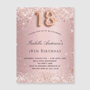 18. Geburtstag Rosa Rosa Rosa Magnet Einladung