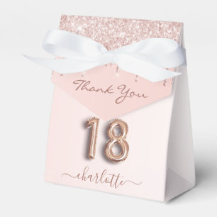 18. Geburtstag rosa Rosengold Tropfen Vielen Dank Geschenkschachtel
