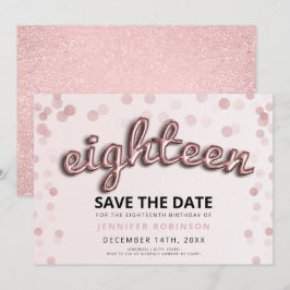 18. Geburtstag Rose Gold Blush Pink Glitzer Einladung