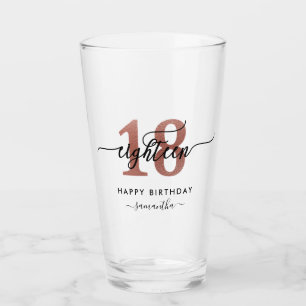 18. Geburtstag Rose Gold Glas