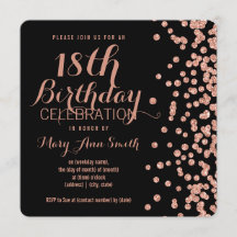 18. Geburtstag Rose Gold Imitate Glitzer Confetti 