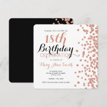 18. Geburtstag Rose Gold Imitate Glitzer Confetti