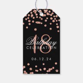 18. Geburtstag Rose Gold Imitate Glitzer Confetti Geschenkanhänger