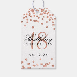 18. Geburtstag Rose Gold Imitate Glitzer Confetti Geschenkanhänger