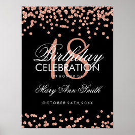 18. Geburtstag Rose Gold Imitate Glitzer Confetti Poster