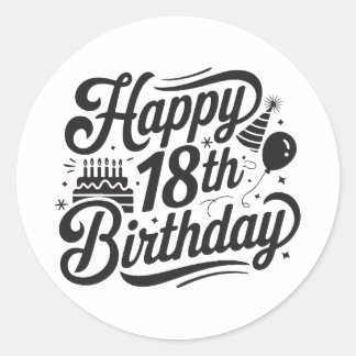 18. Geburtstag Runder Aufkleber