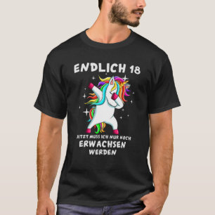 18. Geburtstag Schlupfen Einhorn 18 Jahre Dab Einh T-Shirt