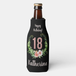 18. Geburtstag schwarze Blüte Flaschenkühler