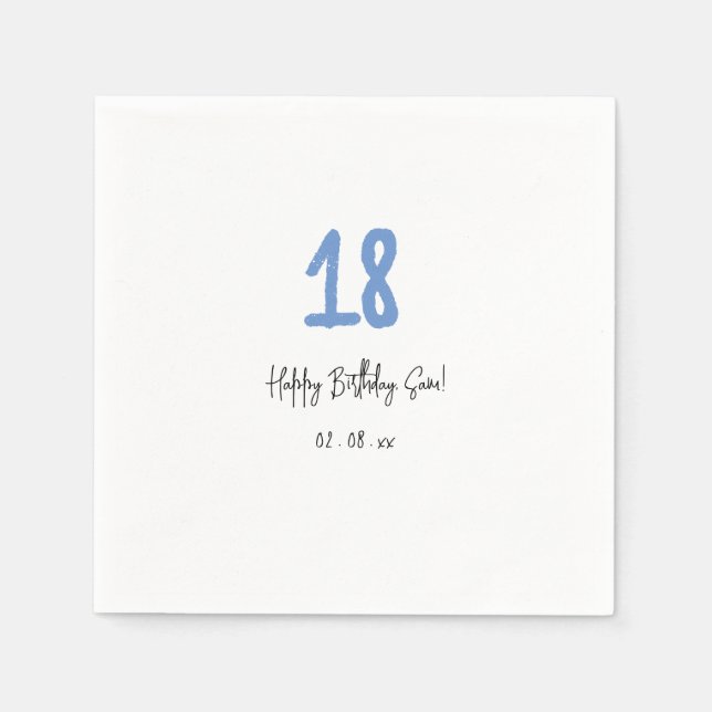 18. Geburtstag Serviette (Vorderseite)