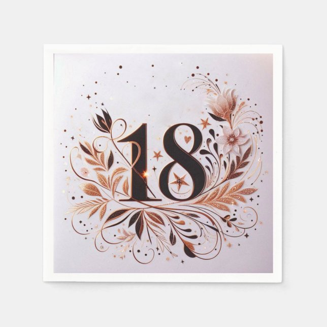 18. Geburtstag Serviette (Vorderseite)