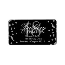18. Geburtstag Silberner Glitzer Confetti Black