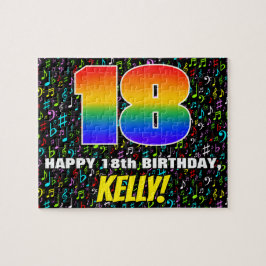 18. Geburtstag — Spaß, farbenfrohe Musiksymbole & Puzzle