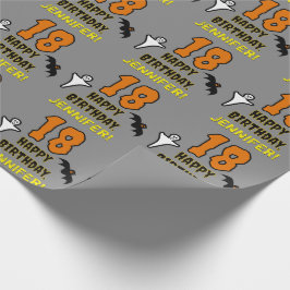 18. Geburtstag: Spooky Halloween Theme, Individuel Geschenkpapier