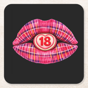 18. Geburtstag Teil Schottischer Tartan Schottland Rechteckiger Pappuntersetzer