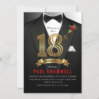 18.Geburtstag Tuxedo Schwarze Krawatte