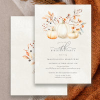 18. Geburtstag White Pumpkin Herbstlaubs Elegant