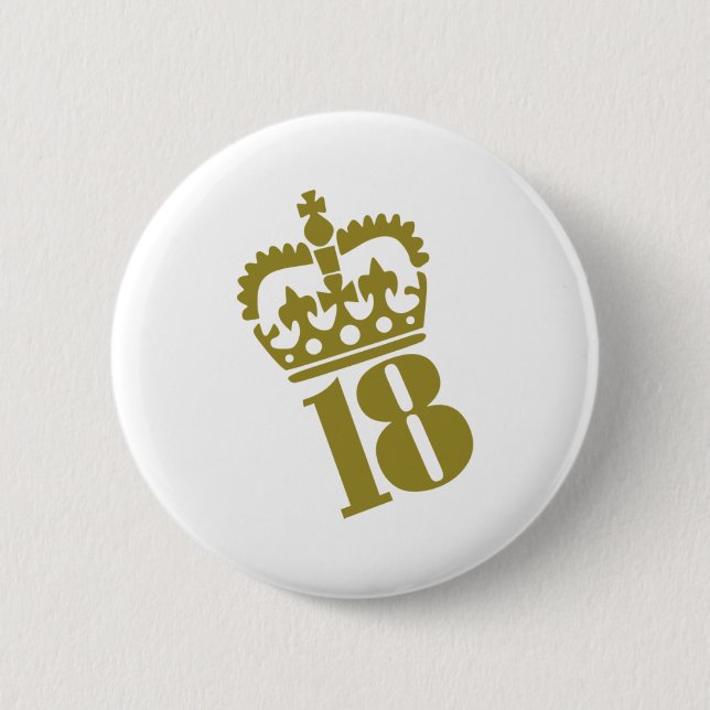18. Geburtstag - Zahl - achtzehn Button (Vorderseite)