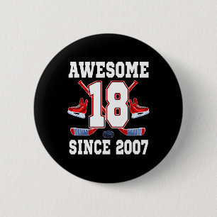 18. Geburtstags-Eishockey-Thema Awesome Sinc Button