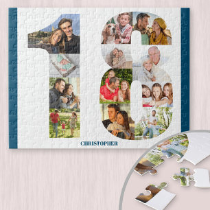 18. Geburtstags-Foto-Collage Nummer 18 Andenken Puzzle