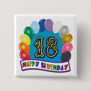 18. Geburtstags-Geschenke mit sortiertem Button