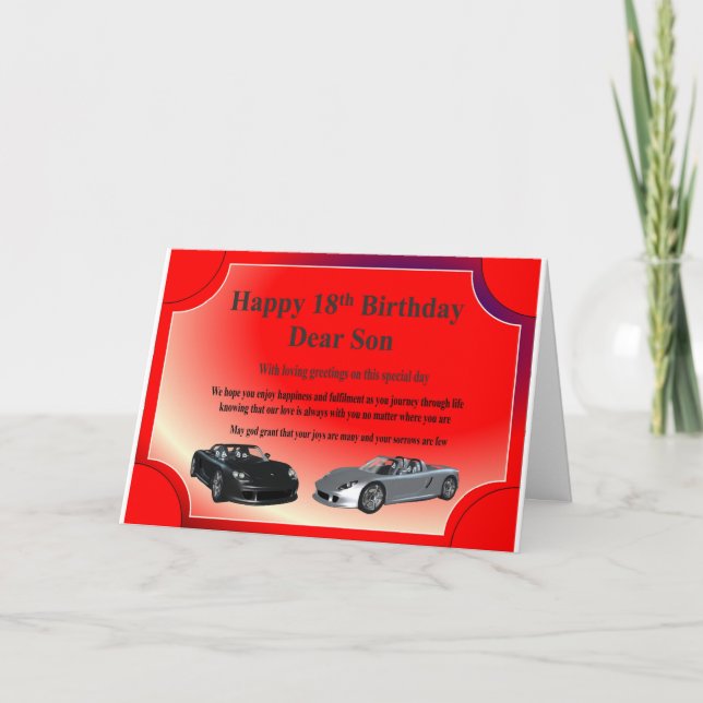 18. Geburtstags-Karte für Sohn Karte (Vorderseite)
