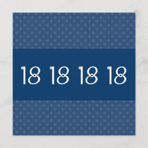 18. Geburtstags-Party-blaues Polka-Punkt-Muster Einladung