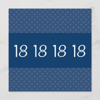 18. Geburtstags-Party-blaues Polka-Punkt-Muster Einladung