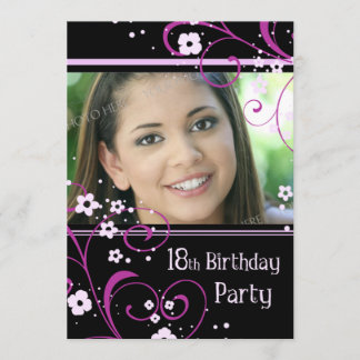18. Geburtstags-Party-Foto-Einladungs-Karte Einladung