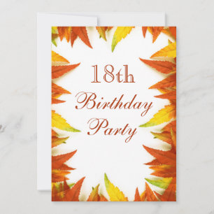 18. Geburtstags-Party-Herbst/Herbstlaub Einladung