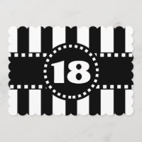 18. Geburtstags-Party-Schwarzweiss-Streifen W18A