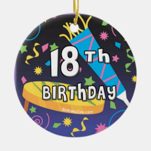 18. Geburtstagsfavors Keramikornament