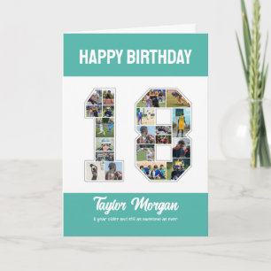 18. Geburtstagsfeier 18. FotoCollage Karte